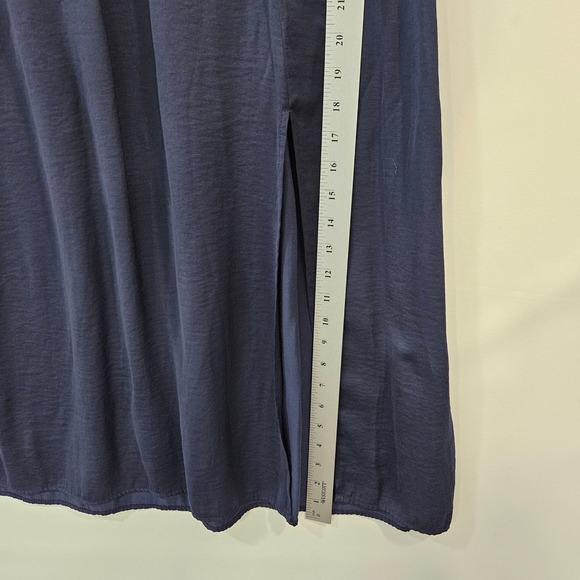 Chicos Maxi Skirt Elastic Waist Chico 3 Misses 16 Flowy Side Slit Travel Casual - Picture 7 of 15